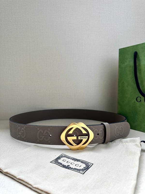 GUCCI Embellished coated-canvas and leather belt 'Dark Grey' Banlieue91