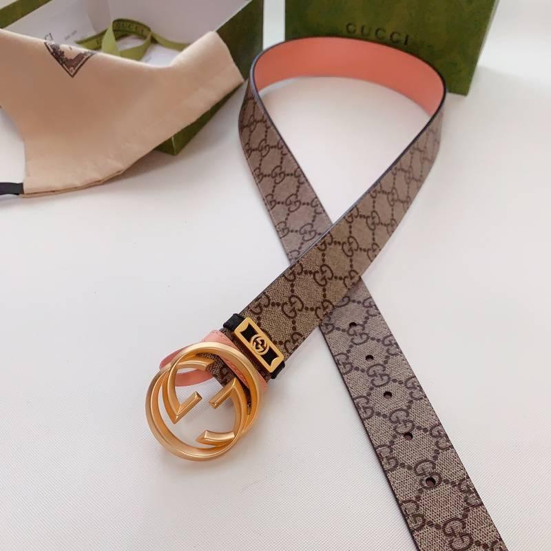 GUCCI Embellished coated-canvas and leather belt 'Beige' Banlieue91