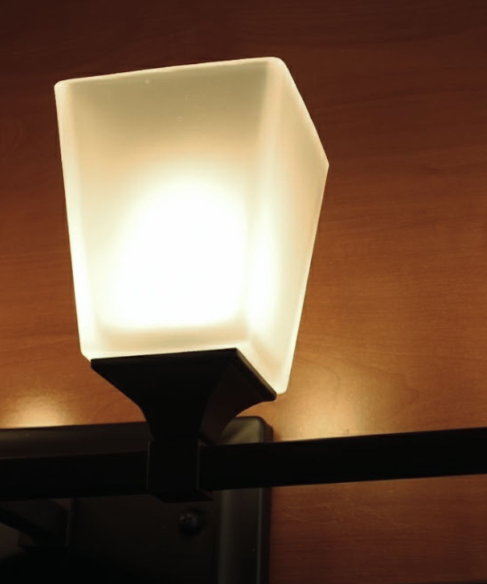27"W 4-Light LED Bath Vanity Light Fixture Oil Rubbed Bronze Finish with Square Glass Shades LampsUSA