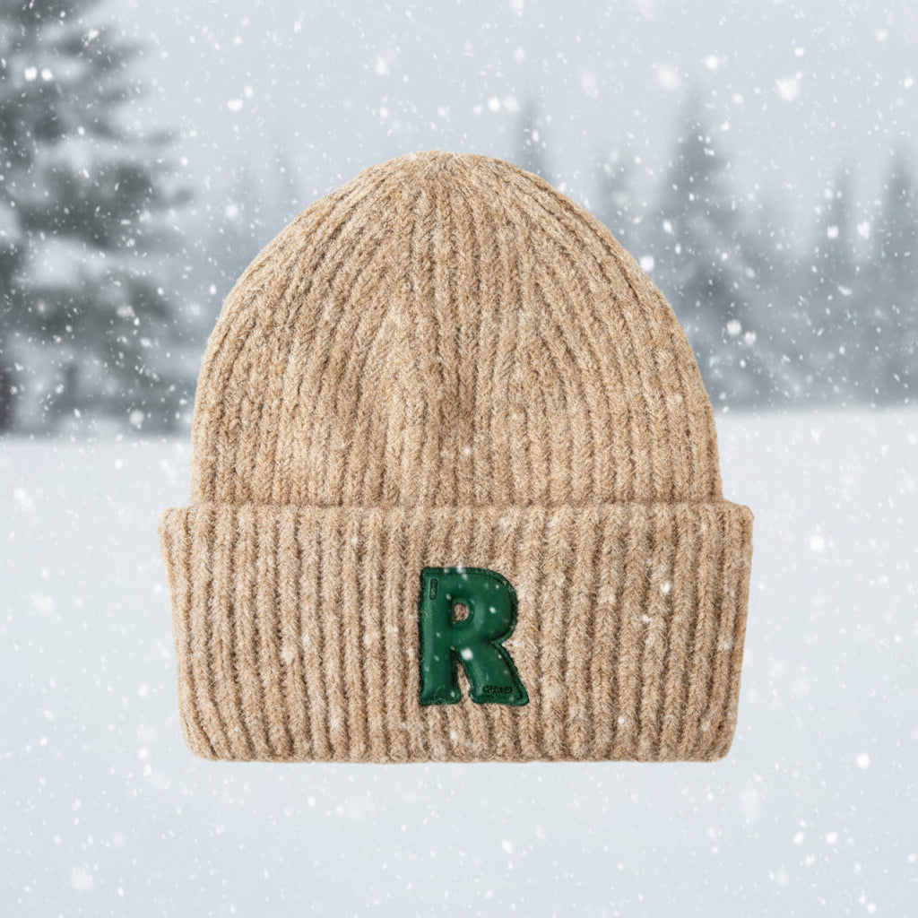 Loose Big-Head Woolen Cap with Letter Design — Oversize Winter Wool Hat FitiqueFit