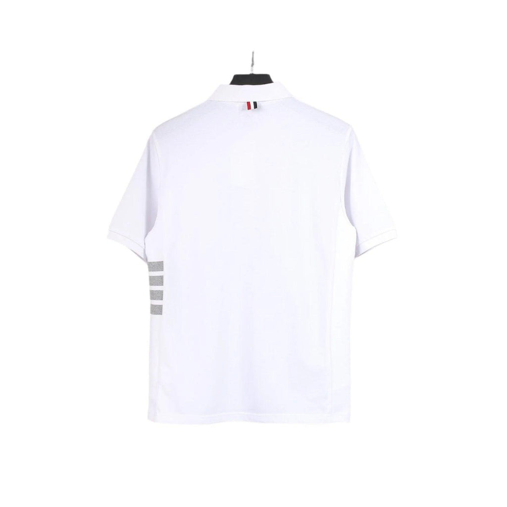 Thom Browne White T-Shirt with Collar Banlieue91