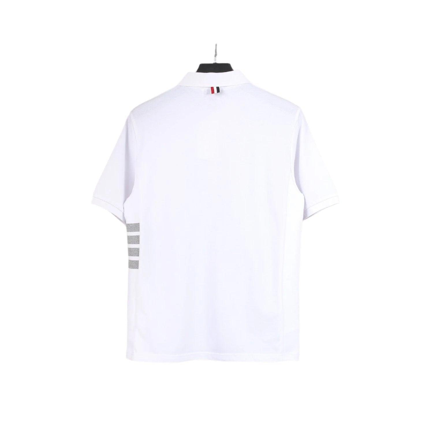 Thom Browne White T-Shirt with Collar Banlieue91