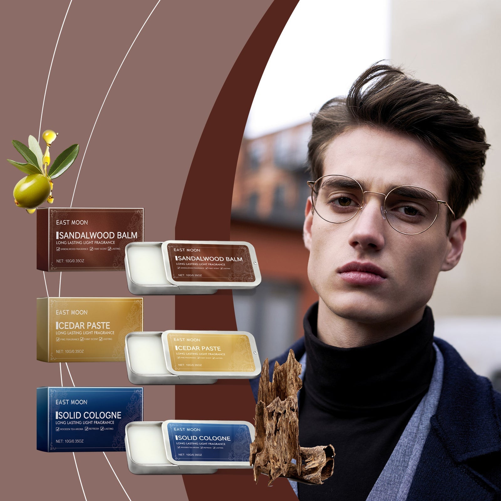 Men's Solid Balm Portable Solid Balm For Long-Lasting Fragrance Refreshing And Non-Sticky