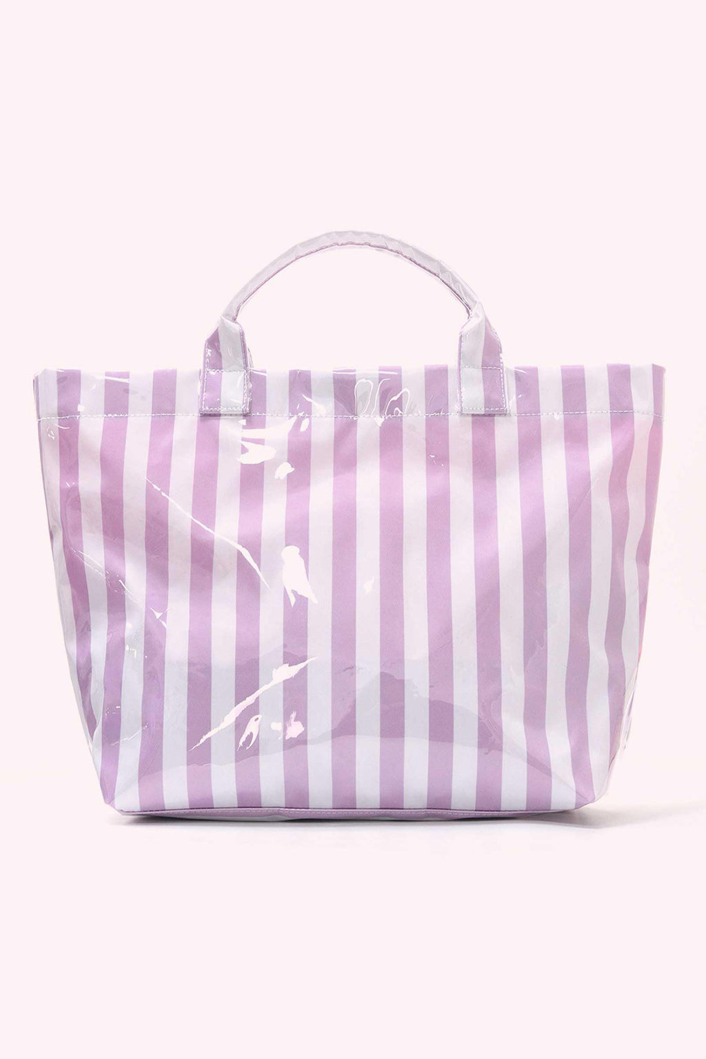 Red Glossy Striped Vinyl Large Tote Bag (Color Varied)