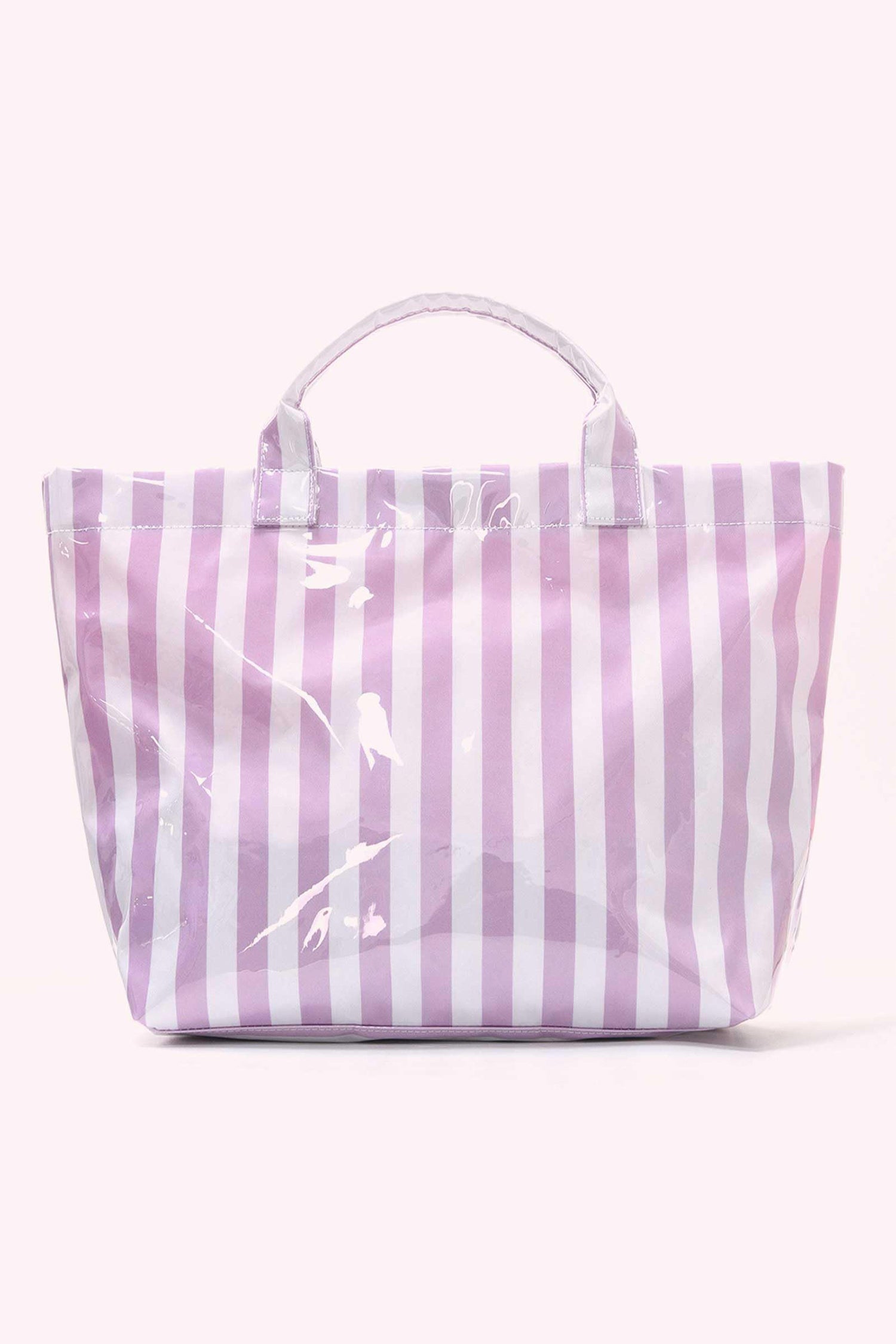 Red Glossy Striped Vinyl Large Tote Bag (Color Varied)