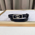 GUCCI Embellished coated-canvas and leather belt 'Black' Banlieue91