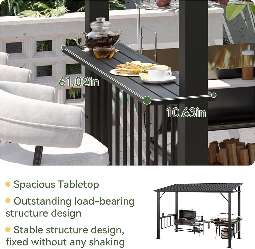 12x6ft All Weather Stainless Steel Gazebo For Patio Decor
