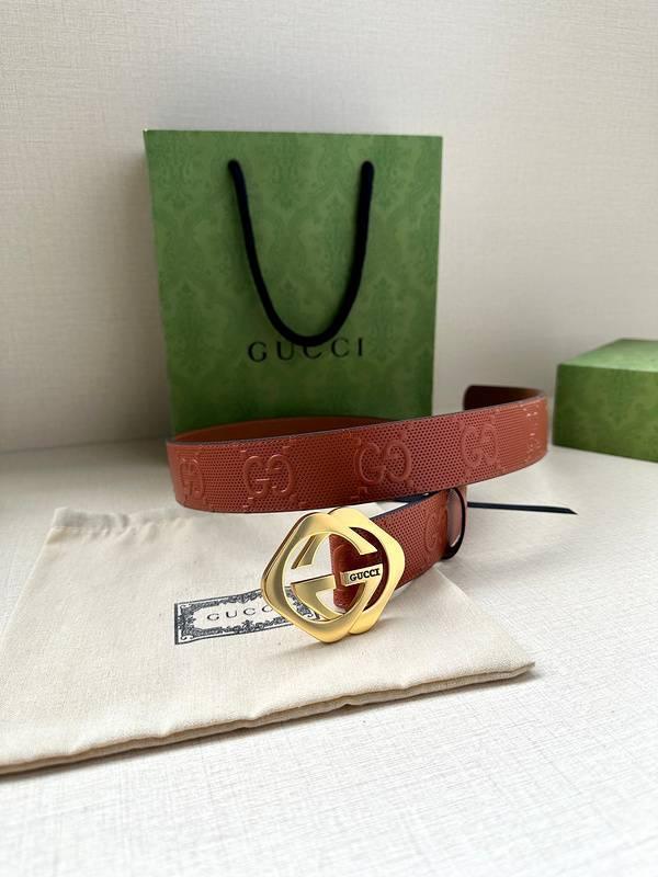 GUCCI Embellished coated-canvas and leather belt 'Red' Banlieue91