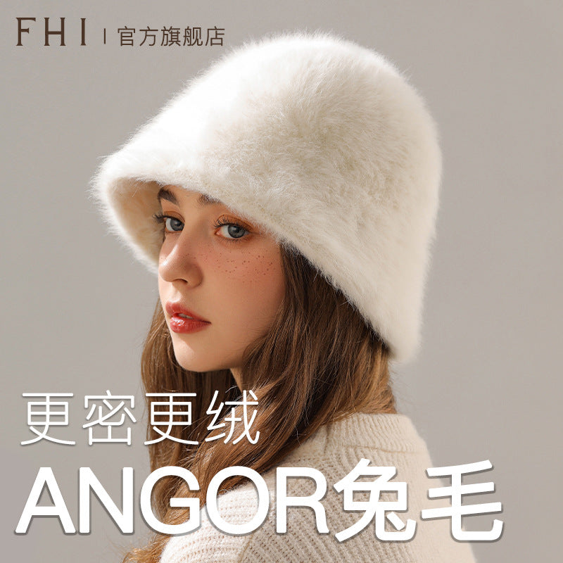 Women’s Real Rabbit Plush Hat – Big Head Circumference Warm Winter Hat FitiqueFit