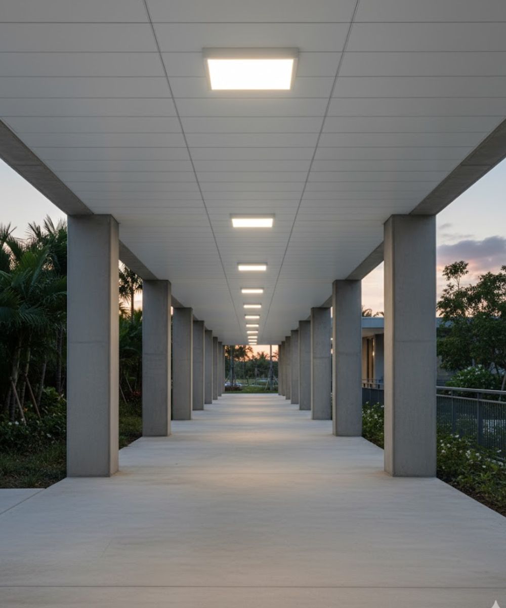 11"W 1-Light Square LED Flush Mount Light Fixture White Acrylic Finish LampsUSA