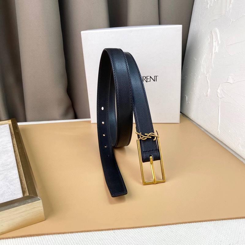 Saint Laurent Classic Monogram Square Buckle Belt Embossed Leather Banlieue91
