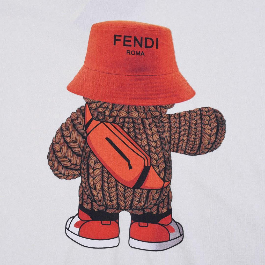 Fendi T-Shirt without Collar 'White-Orange' Banlieue91