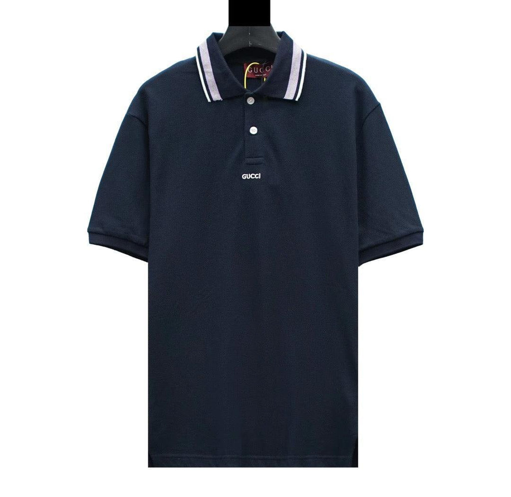 Gucci Blue T-shirt with a collar Banlieue91