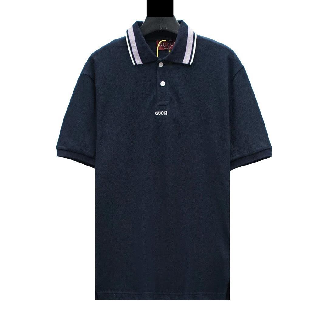 Gucci Blue T-shirt with a collar Banlieue91