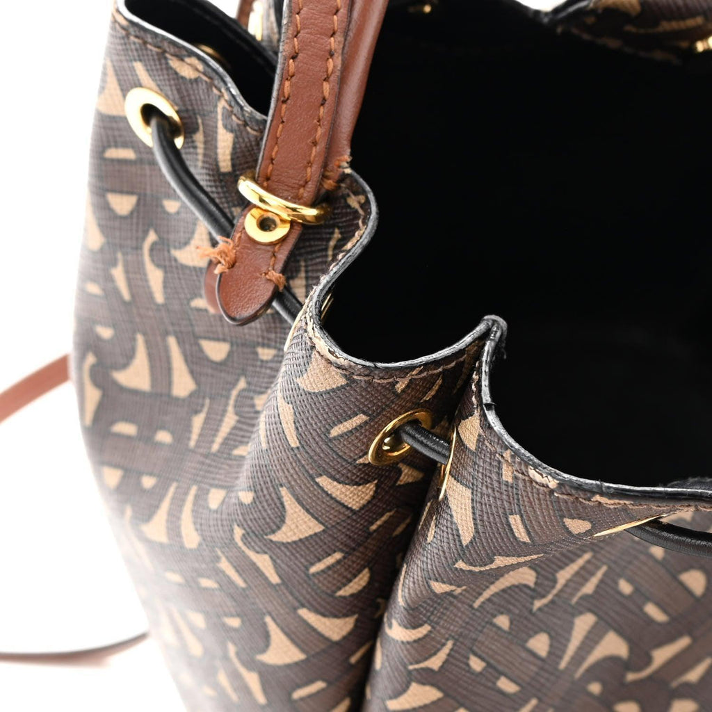Burberry E-canvas Monogram TB Bucket Bag Bridle Banlieue91