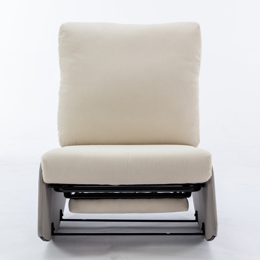 Modern rocking chair recliner, comfortable cushioned recliner with footstool, gray V.I.P Digital Presence