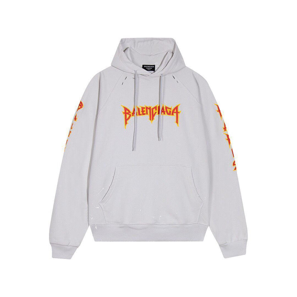 Balenciaga logo-print detail hoodie – White Banlieue91