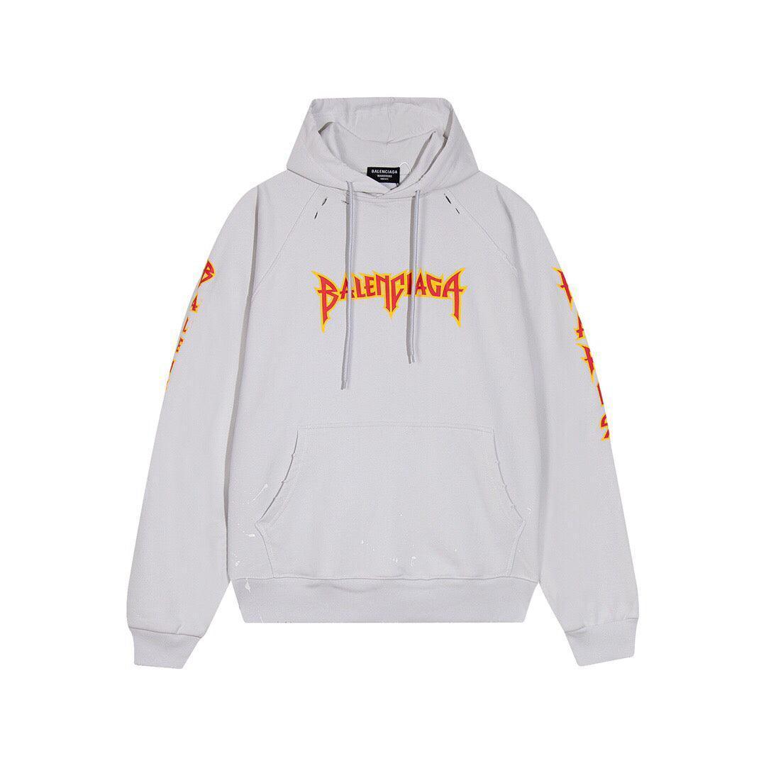 Balenciaga logo-print detail hoodie – White Banlieue91