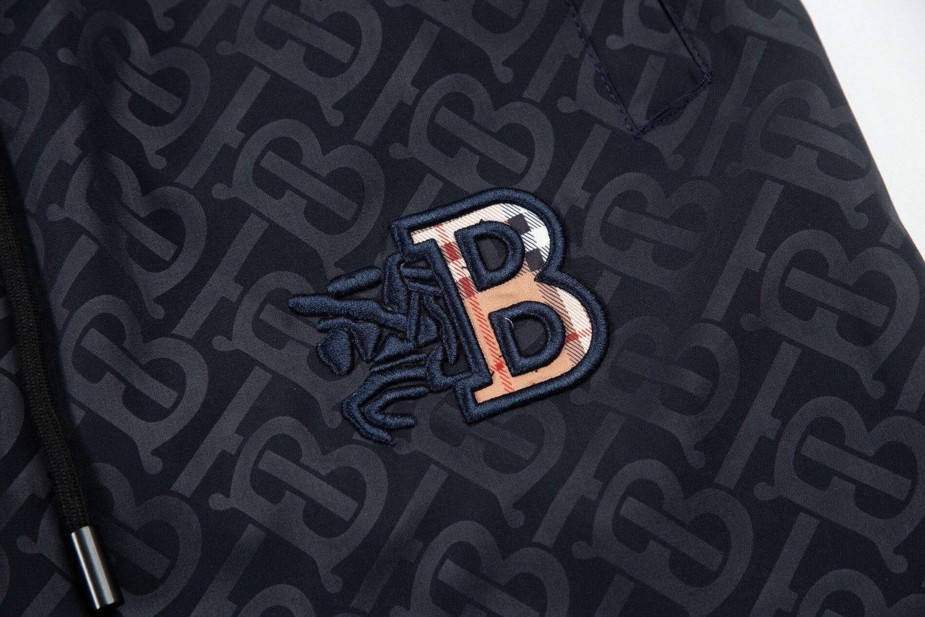 Burberry Men's Striped Cotton Knit Basketball Shorts 'Navy' Banlieue91