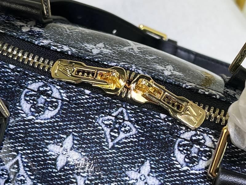 Louis Vuitton Navy & White Monogram Keepall 50 Banlieue91