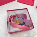VALENTINO GARAVANI V logo Rainbow Reversible Leather Belt 'Pink/Brown' Banlieue91