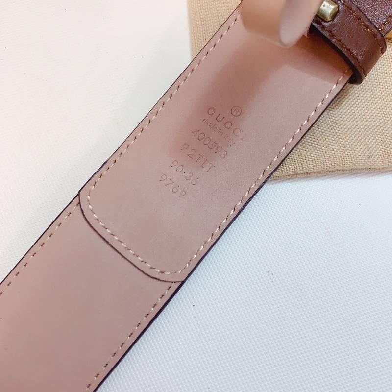GUCCI Embellished coated-canvas and leather belt 'Brown' Banlieue91