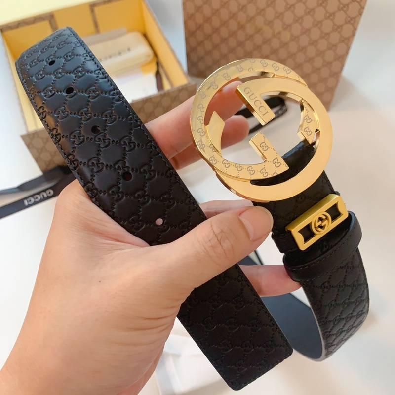 GUCCI Embellished coated-canvas and leather belt 'Black' Banlieue91