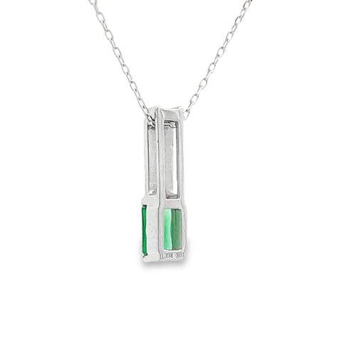 .06ct Created Emerald Fashion Pendants 10KT White Gold Bids.com