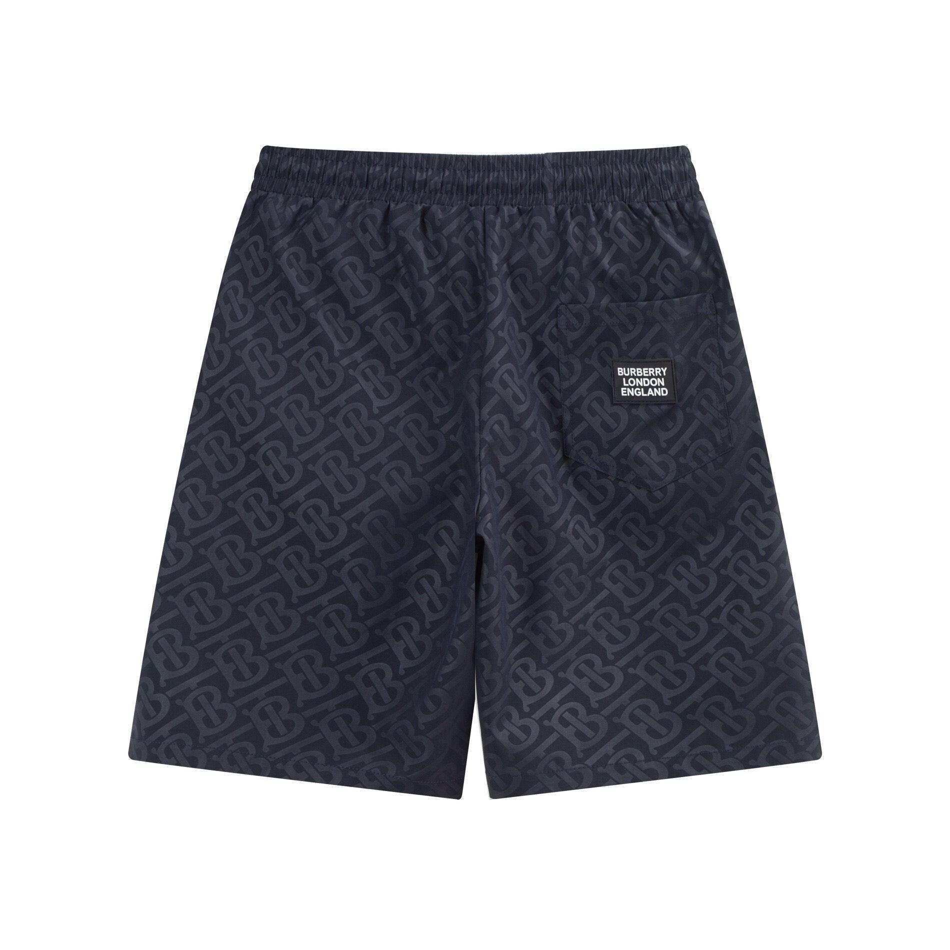 Burberry Men's Striped Cotton Knit Basketball Shorts 'Navy' Banlieue91