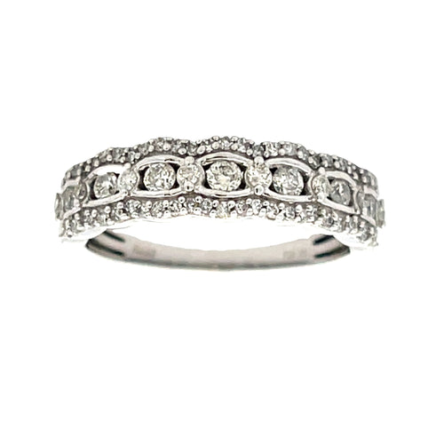 .50ct Diamond Wedding Band Ring 14KT White Gold Bids.com
