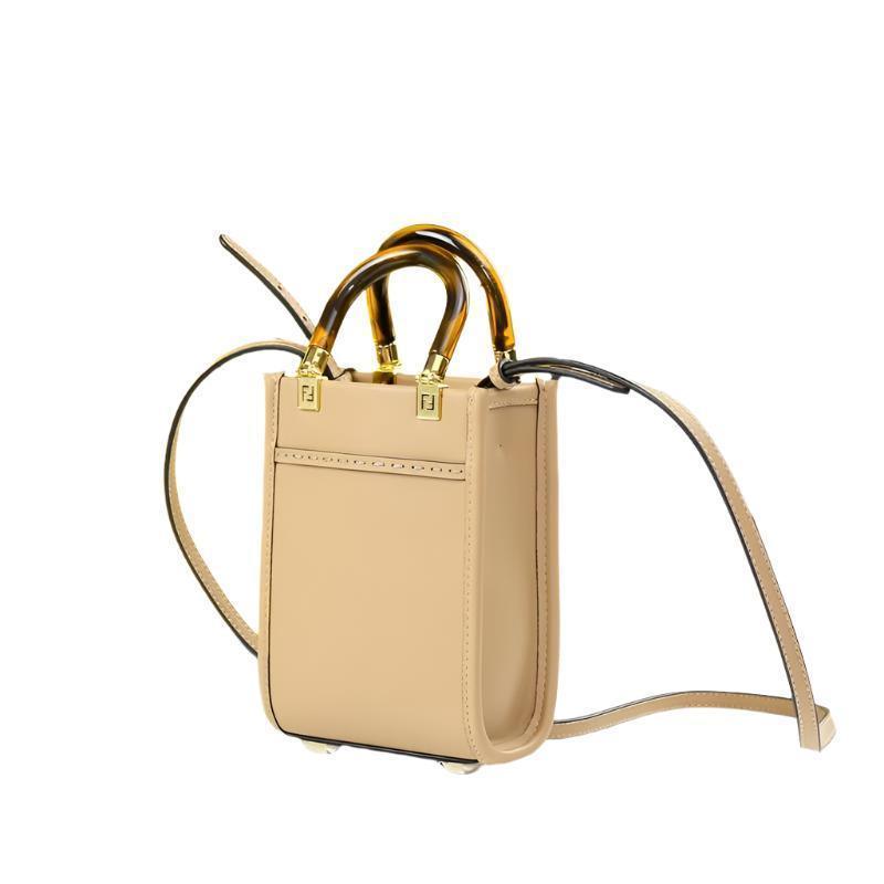 Fendi  Vitello King Plexiglass Logo Embossed Mini Fendi Sunshine Shopper Tote