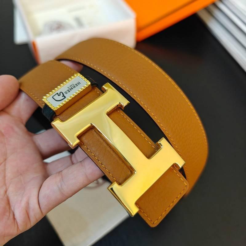 Hermes Men Gold Buckle Belt 'Brown' Banlieue91