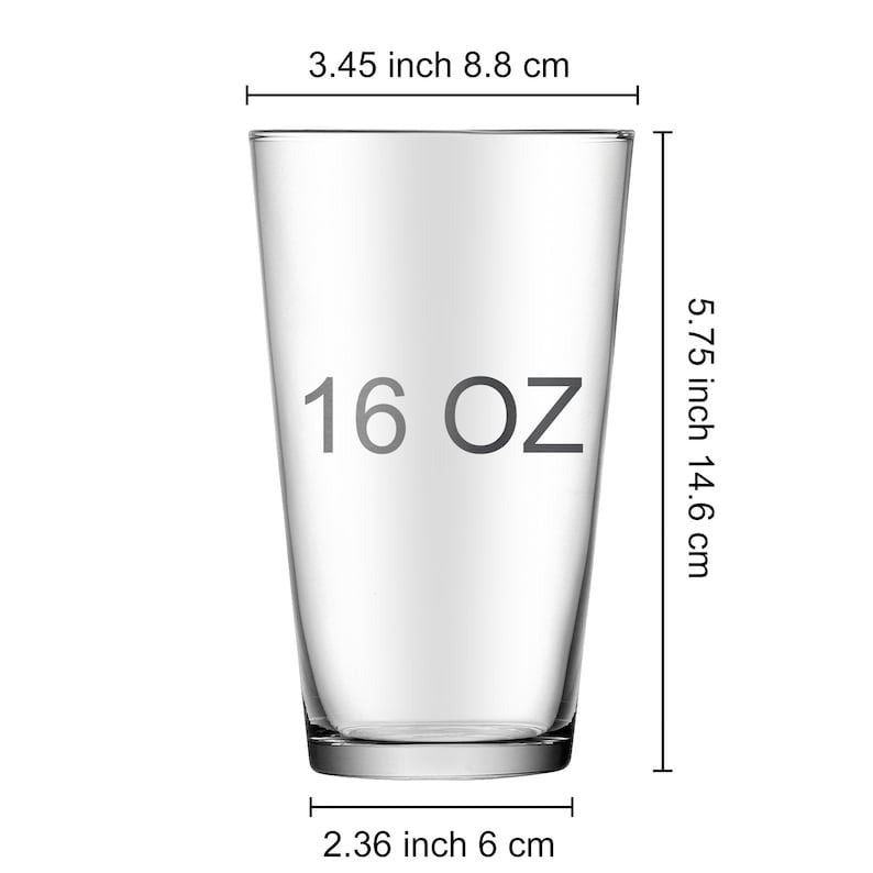 Round glass cup 16oz beer wheat cup body customized straight cup