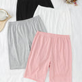 Plus Size Womens Comfy Elastic Waist Sleep Shorts 4Pack