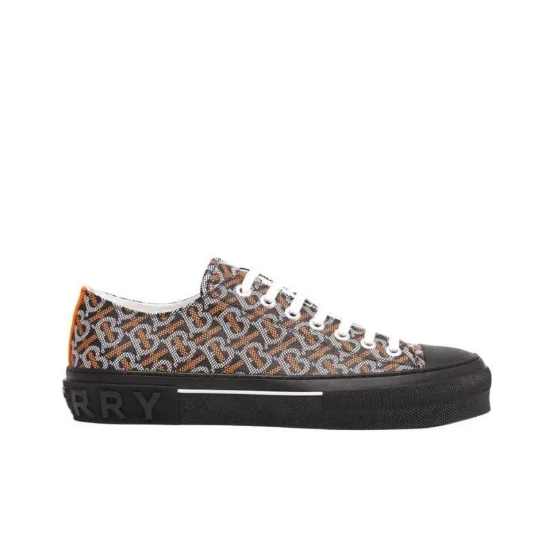 Burberry Monogram Pattern Low Top Black Orange Canvas Banlieue91