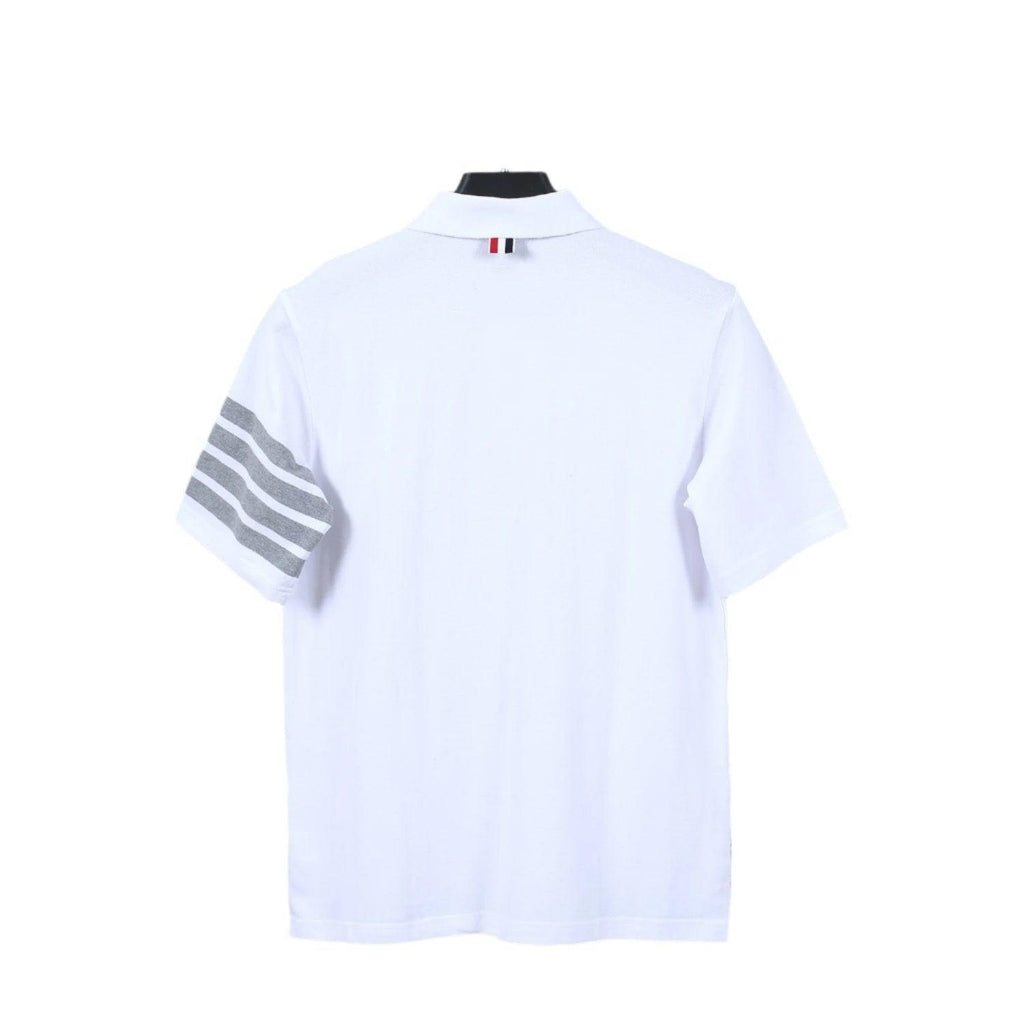 Thom Browne White T-Shirt with Collar Banlieue91