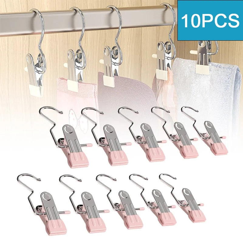 10pcs Stainless Steel Clothespins Laundry Clothes Pegs With Hook Portable Hanging Clothes Clip Wardrobe Clothes Organizer Hanger V.I.P Digital Presence