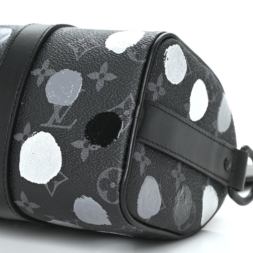 Louis Vuitton LV X YK Monogram Eclipse Keepall Bandouliere 25 Black Silver Banlieue91