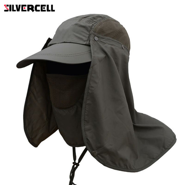Sun Caps Flap Hats 360 degree Solar UV Protection Sun Hat Summer Men Women Sun Visor Cap Folding Removable Neck Face Mask Head V.I.P Digital Presence
