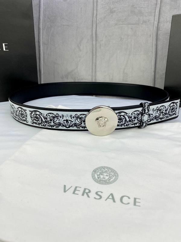 Versace MEDUSA BIGGIE ENAMEL LEATHER BELT Banlieue91