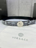 Versace MEDUSA BIGGIE ENAMEL LEATHER BELT Banlieue91