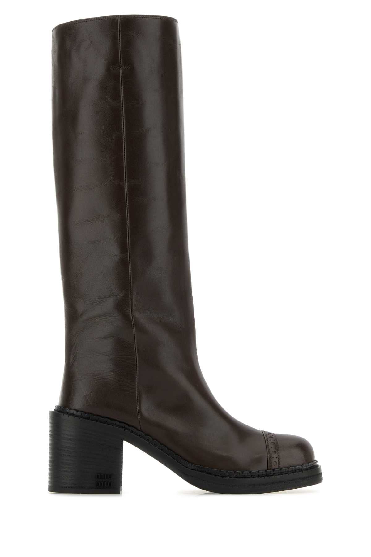 MIU MIU Luxurious Leather Ankle Boots for Women
