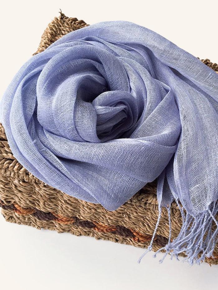 100% Linen Lightweight Solid Color Scarf BIANCA LINTICO