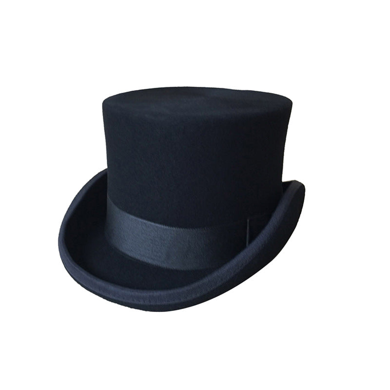 Classic Gentleman Cap Black Hats For Adults Magician Party Hat Stage Performance Hat Retro Fashion Party Hat Formal Tuxedo Unisex Hat With Red Band Fancy Dress Accessory Stevvex