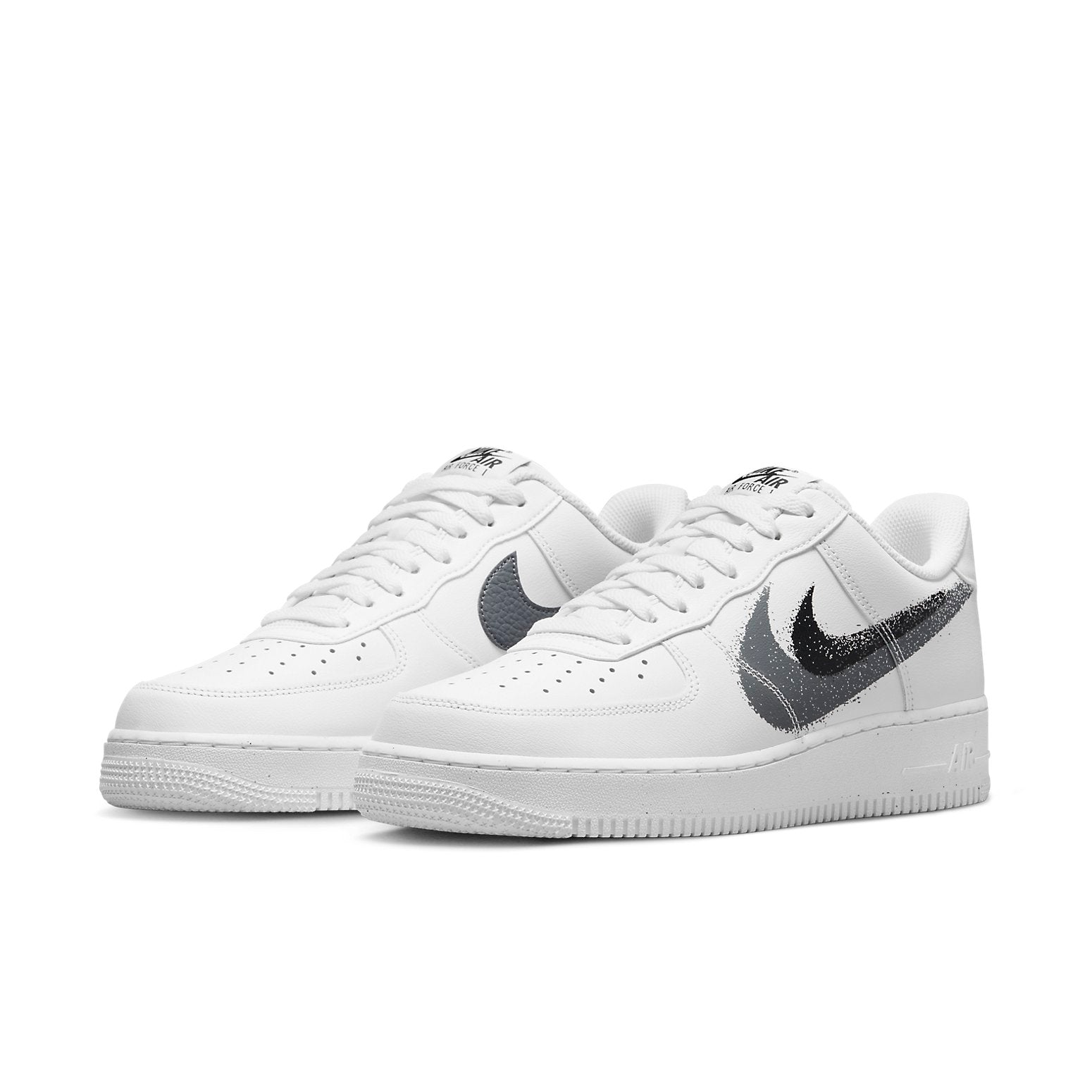 Nike Air Force 1 Low '07 Spray Paint Swoosh White Black Grey