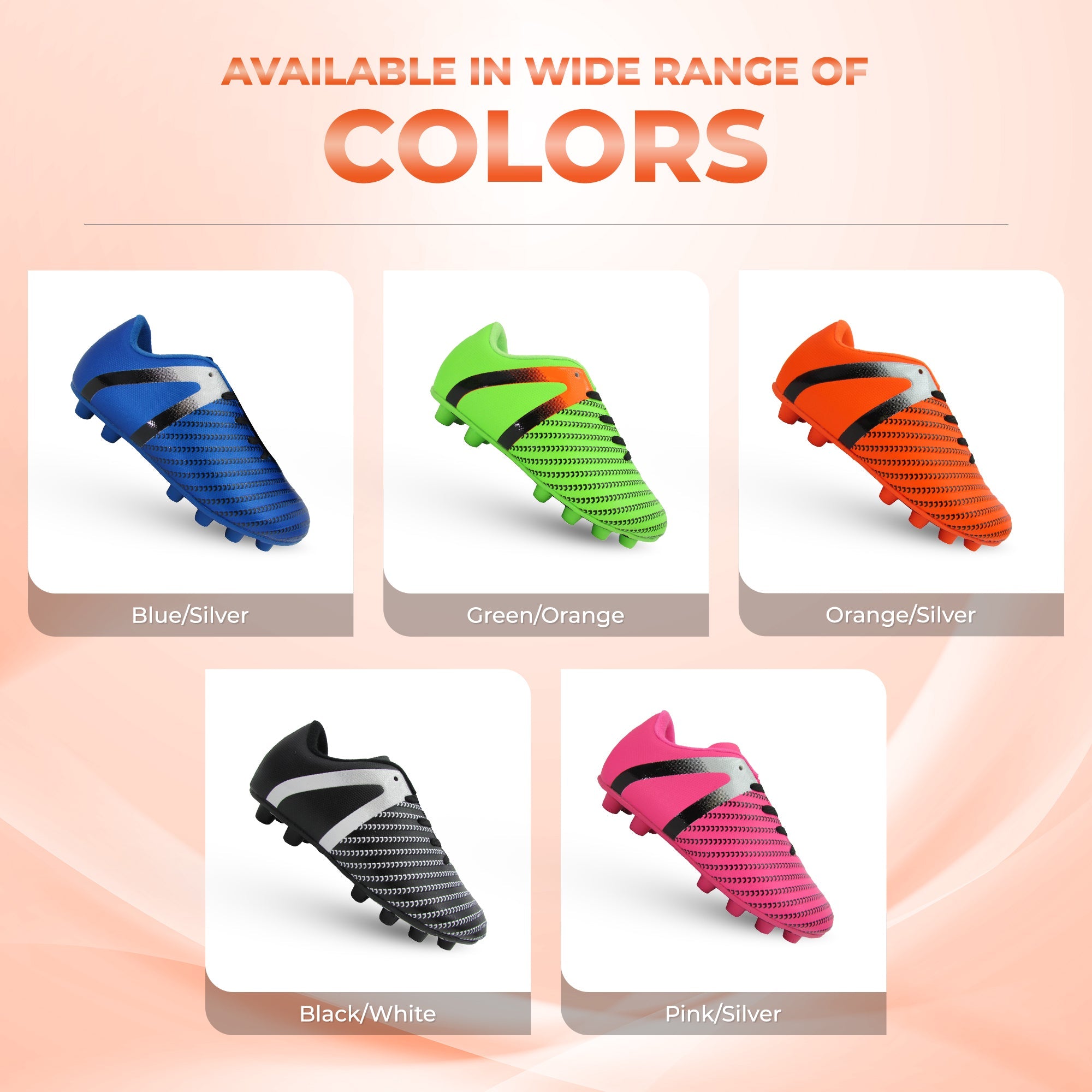 Vizari Impact Firm Ground Soccer Shoes – Orange/Silver Vizari Sports