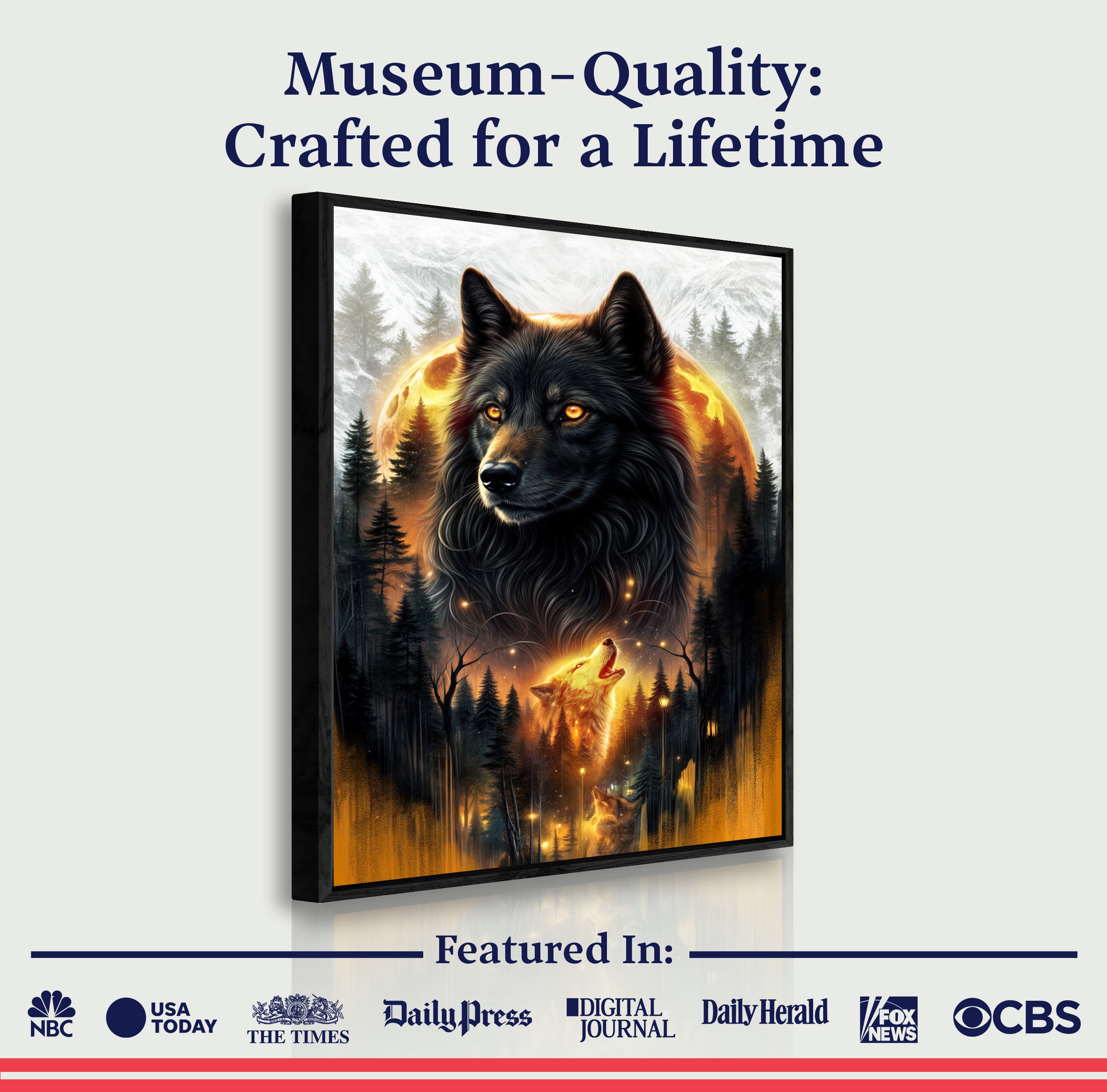 Eclipse of the Alpha Wolf Wall Art Tailored Canvases