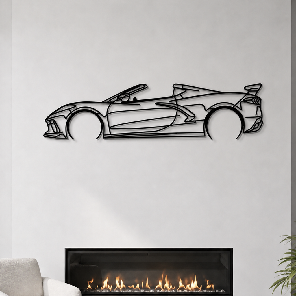 Corvette C8 Detailed Metal Car Wall Art - MT0922 Modello Turbo