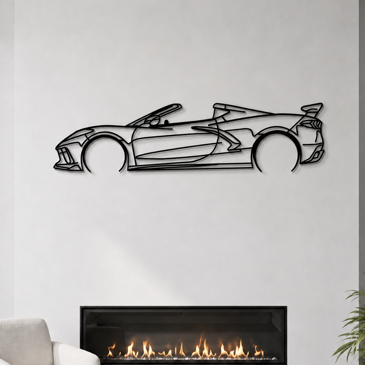 Corvette C8 Detailed Metal Car Wall Art - MT0922 Modello Turbo