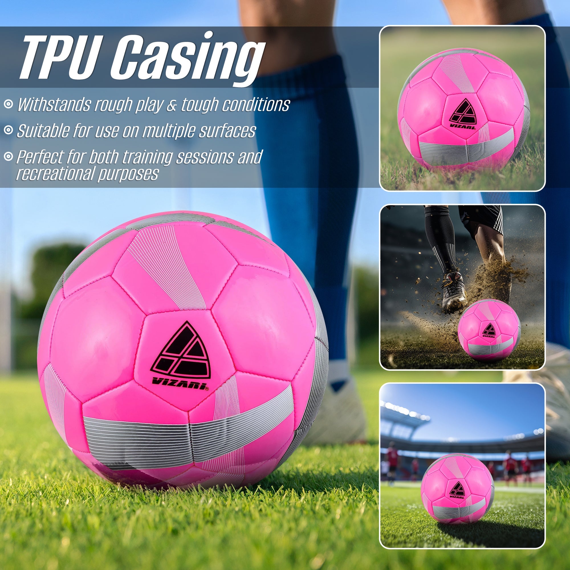 Hydra Soccer Ball-Pink Vizari Sports